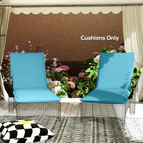 Foldable Chaise Lounge Cushion Set Of 2 (Option: Light Blue)