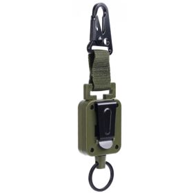 Outdoor Fishing Retractable Metal Hanging Buckle (Color: Green, Type: Style A)
