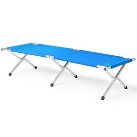 Portable Folding Camping Cot With Carrying Bag Army Blue (Option: Defaulttitle)